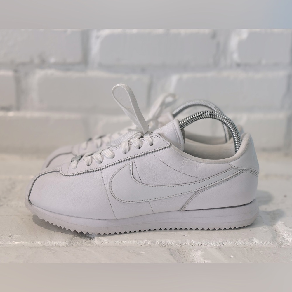 Nike Cortez 23 Premium Leather Running Sneakers, All White, Women’s size 8.5,